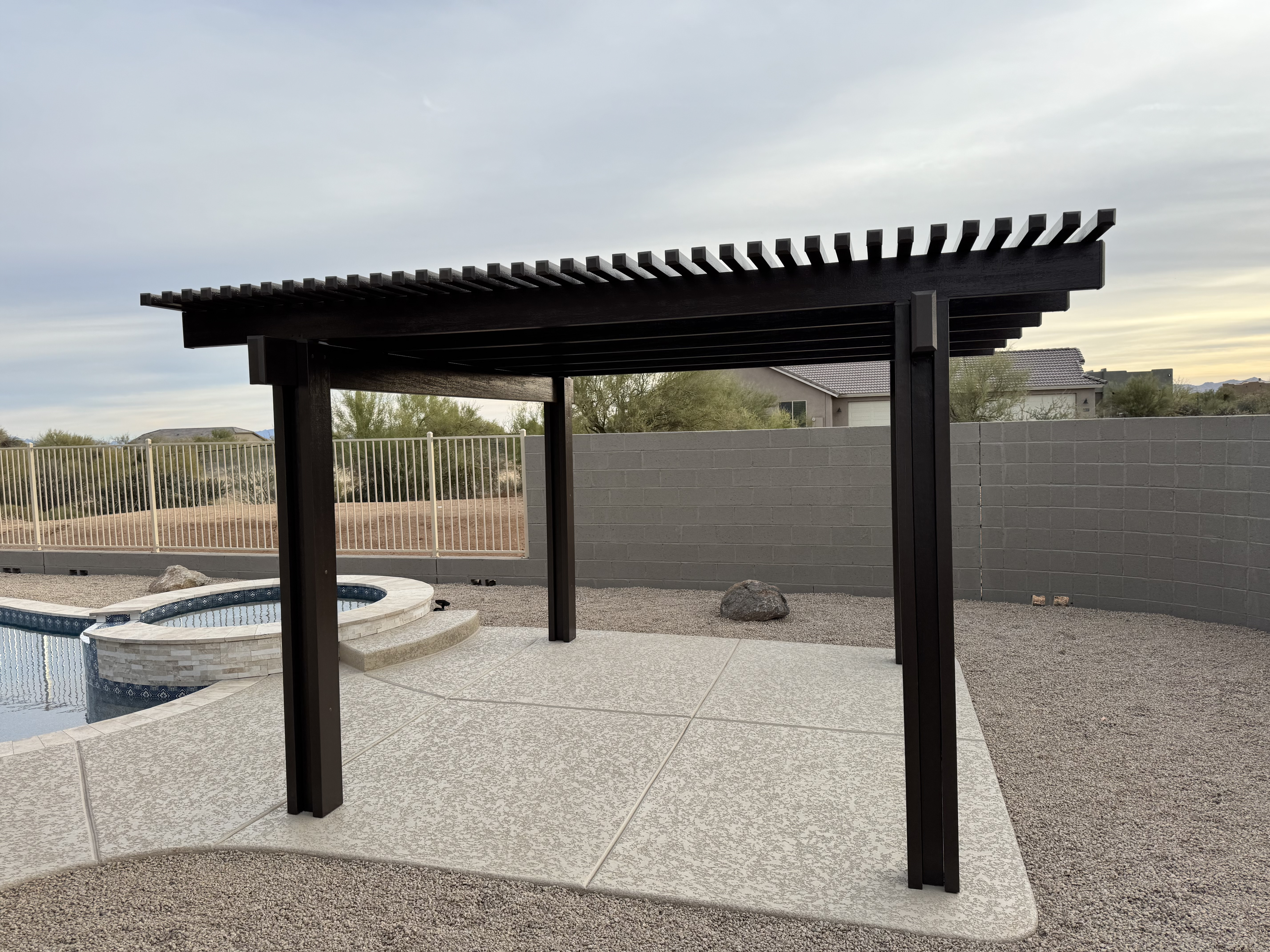 Bronze Pickett Top Pergola — Queen Creek, AZ