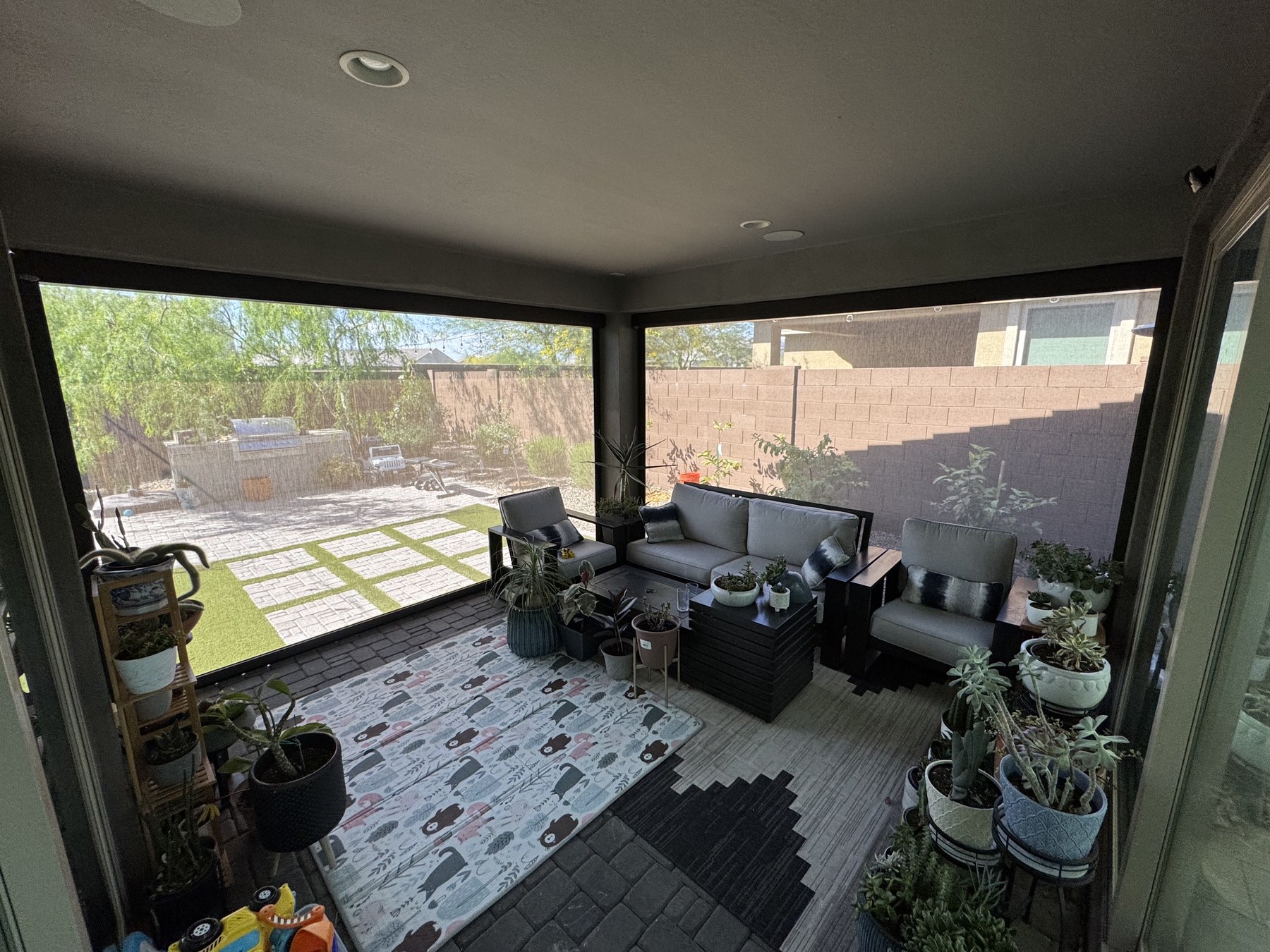 From Inside a 95% Fabric Patio Shade — Queen Creek, AZ